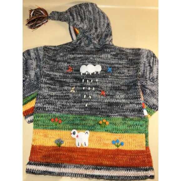 Sweater Peruvian Peru Hooded Child Boy Or Girl Zipper size 6 - Picture 2 of 16